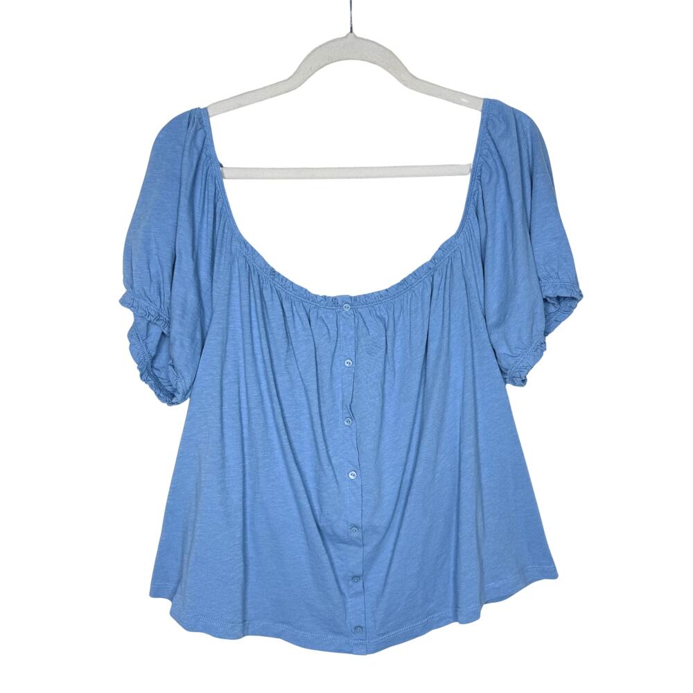 American Eagle Off Shoulder Puff Sleeve Peasant Crop Top XL Boho Cottagecore New